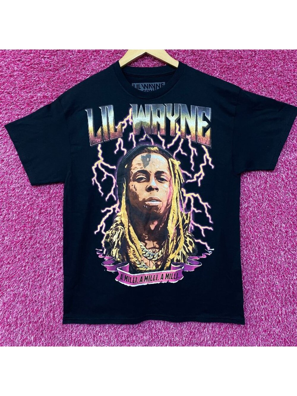 Reason Lil Wayne A Milli Lightning Black T-Shirt Large